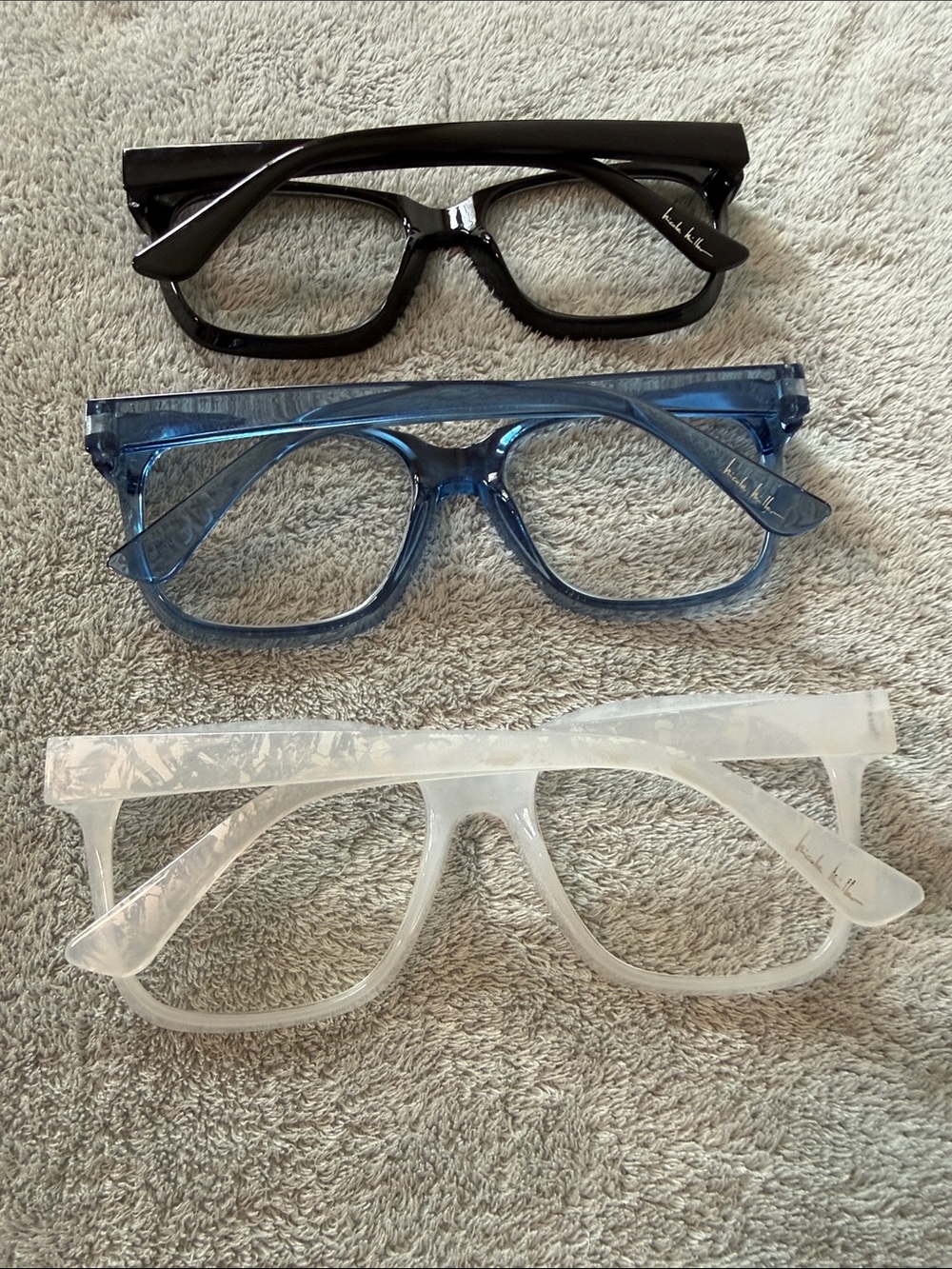 Nicole Miller Women's Clear, Blue & Black Fashion Reading Glasses Set +1.50 - Picture 5 of 5